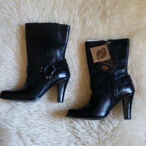 Harley Davidson Black leather Nila dress boots NWT